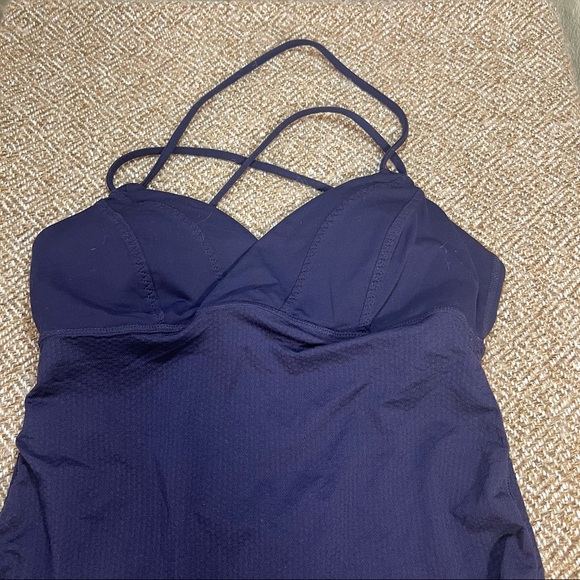 Lululemon Spaghetti Strap Top Cinched Side Yoga Top Purple Womens Sz 4 Gorpcore - Picture 7 of 9
